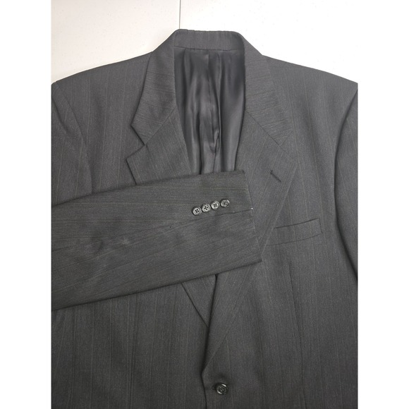 BURBERRY‎ Men's Grey With Yellow Pin Stripe Blazer Jacket Sports Coat 44R -311 - Picture 1 of 9